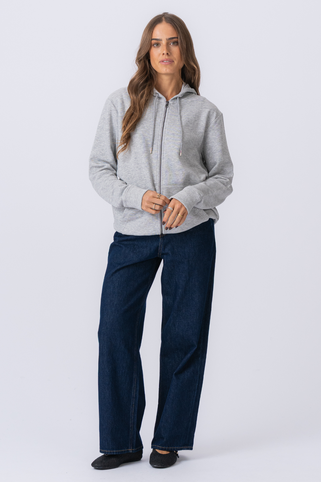Hoodie zip - gris