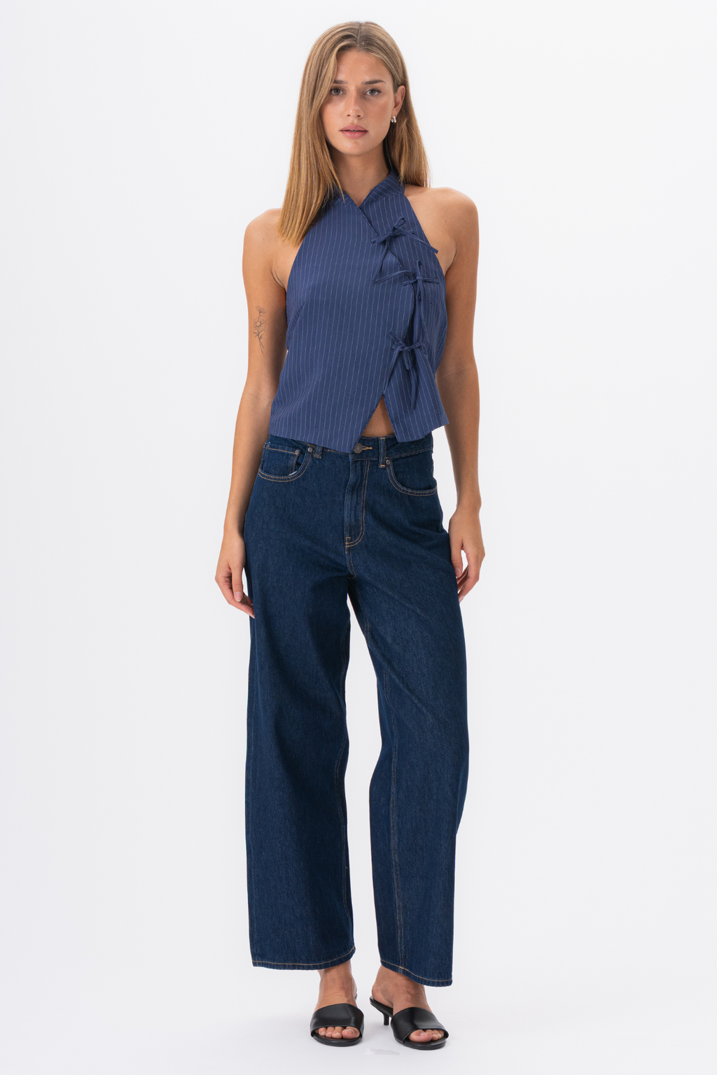 Silva gestreepte top - marine