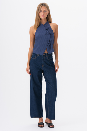 Silva gestreepte top - marine