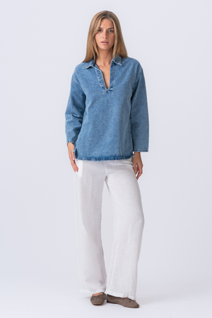 Cassia Denim Shirt - Light Blue