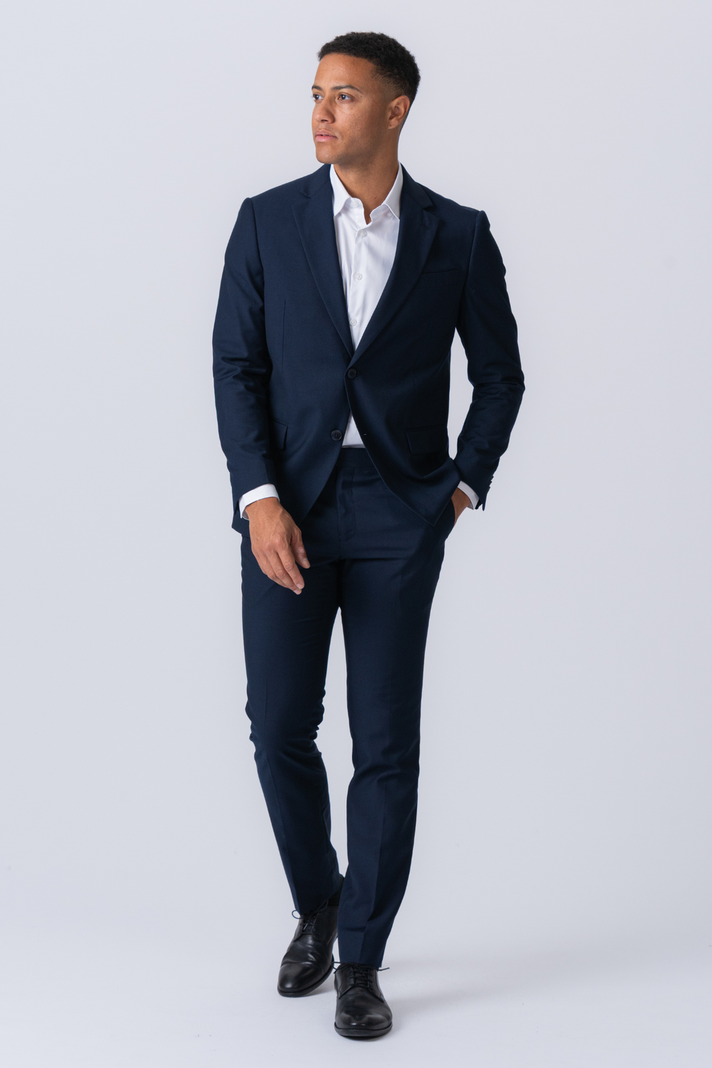 Premium Single-breasted Suit (Navy)