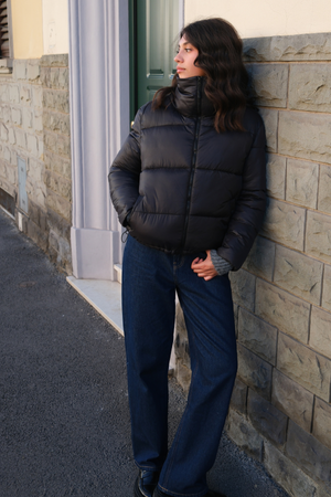 Short Puffer Jacket - Black