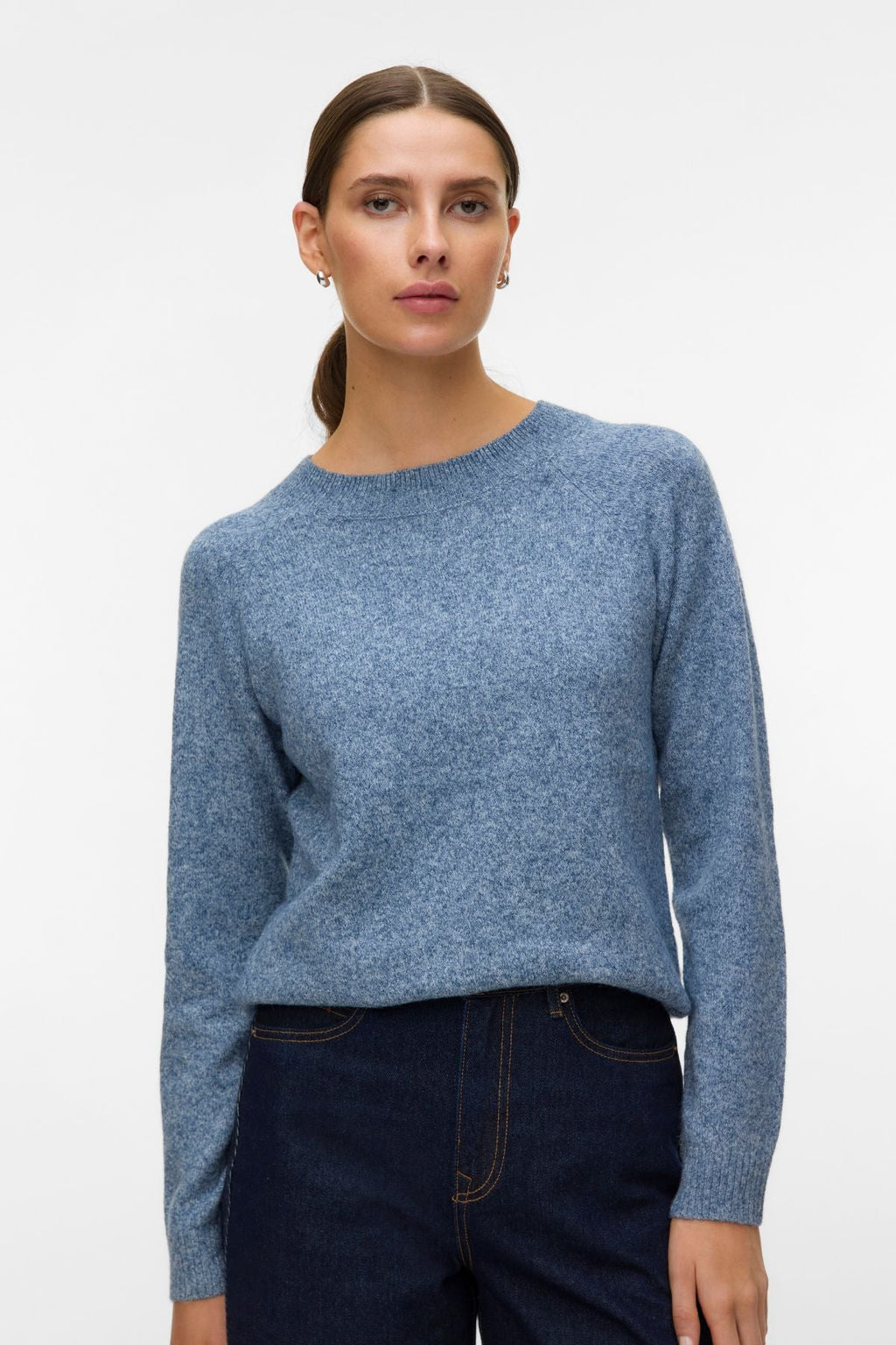 Chemisier à col rond Doffy - Denim foncé w. Mélange blanc