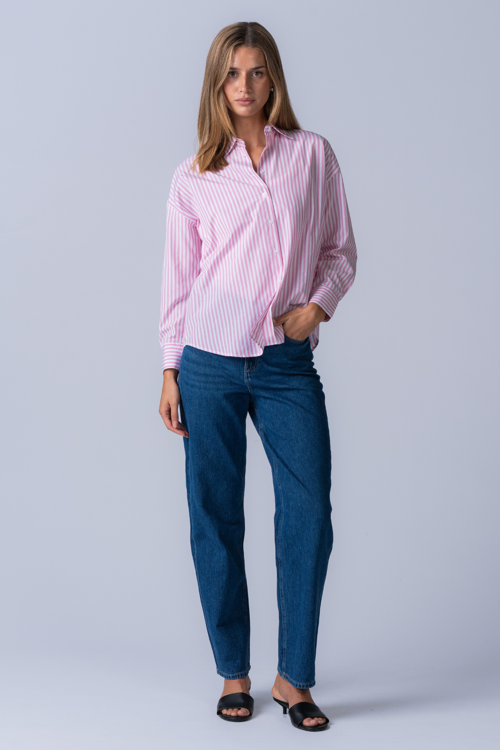 Layla gestreepte shirt - roze