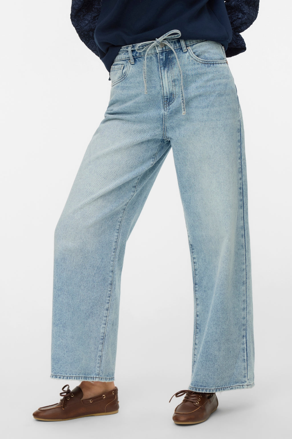 Wien Jeans met brede riem - Lichtblauw denim