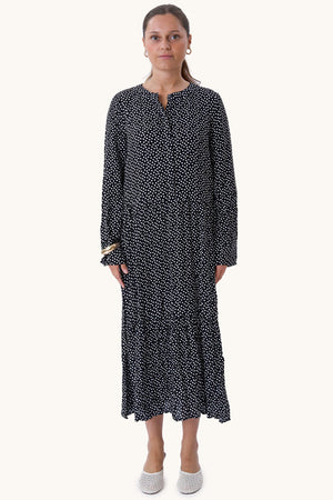 Anna jurk met lange mouwen - zwart