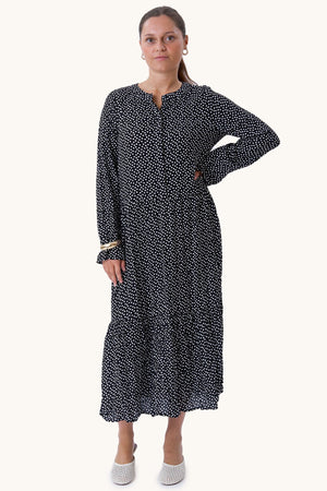 Anna jurk met lange mouwen - zwart