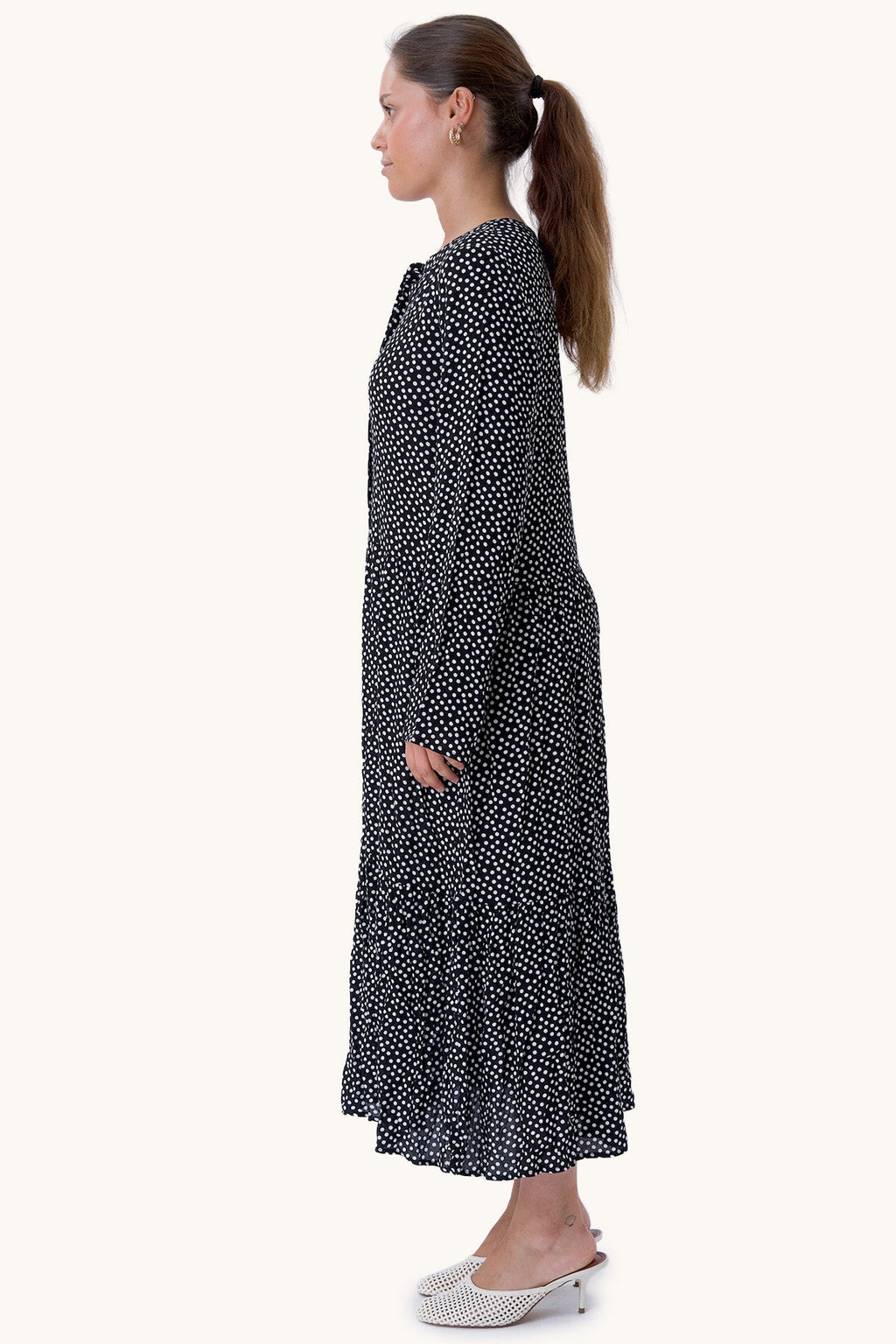 Anna jurk met lange mouwen - zwart