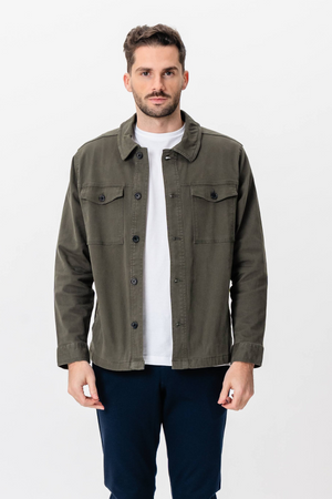 Twill Overshirt - Olive sombre
