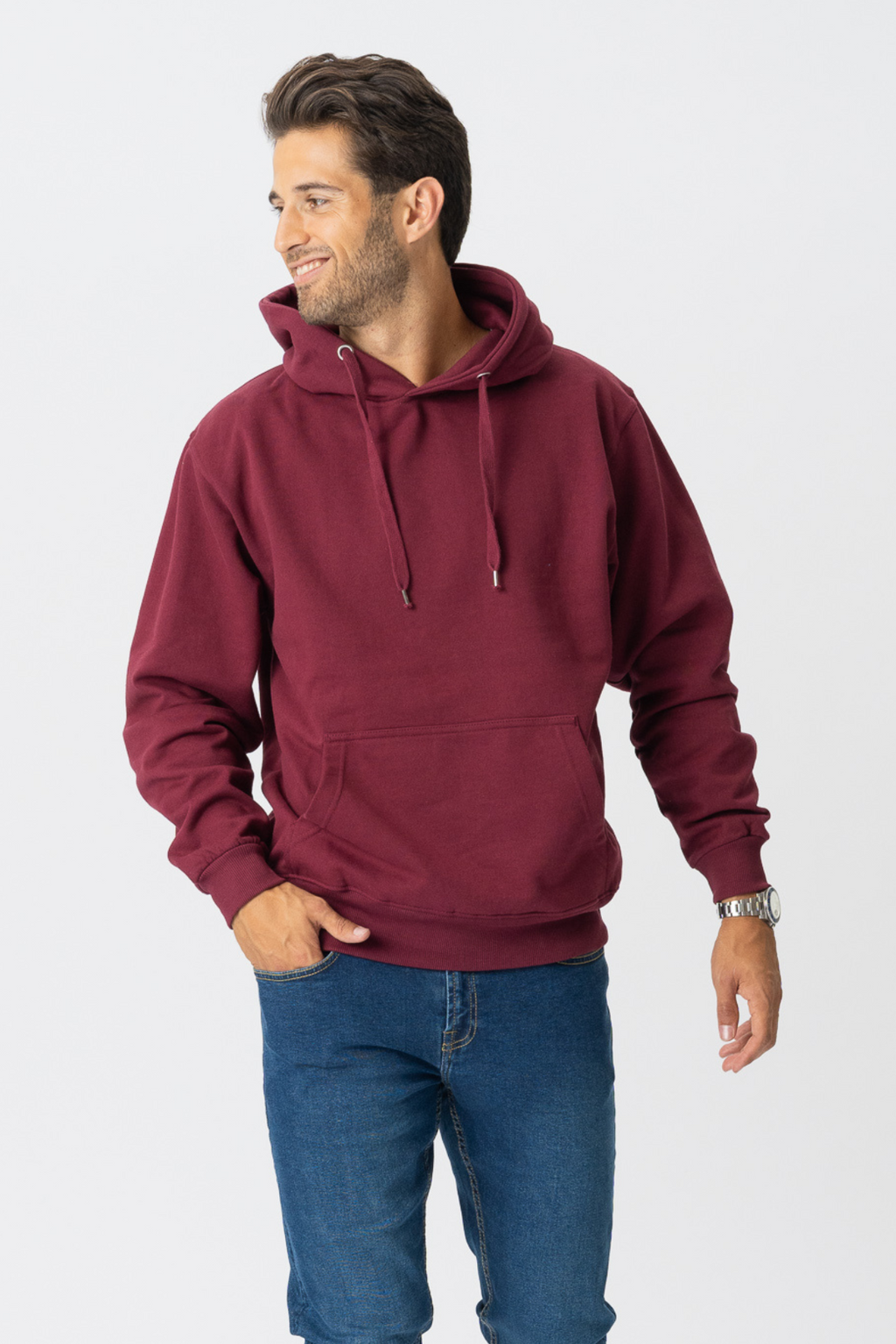Sweat à capuche de base - rouge bordeaux