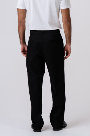 Rechte katoenen chino - Zwart