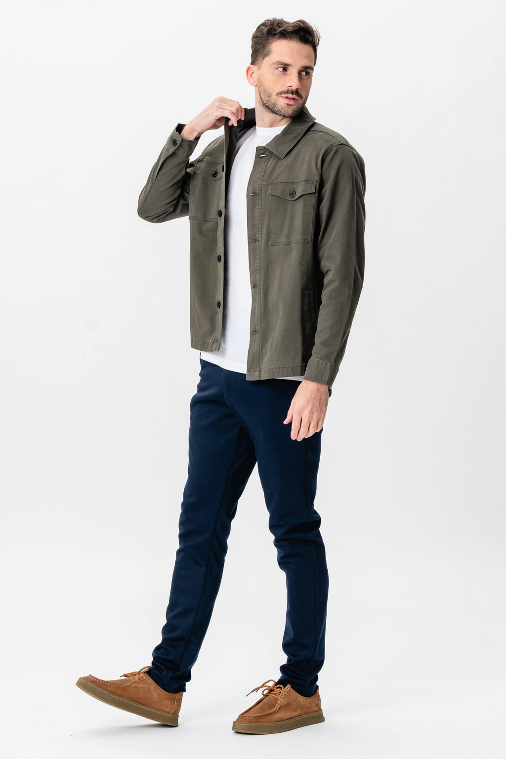 Twill Overshirt - Olive sombre