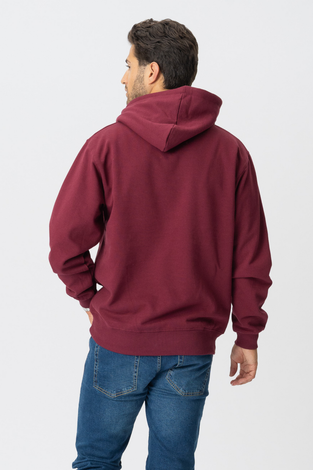 Sweat à capuche de base - rouge bordeaux