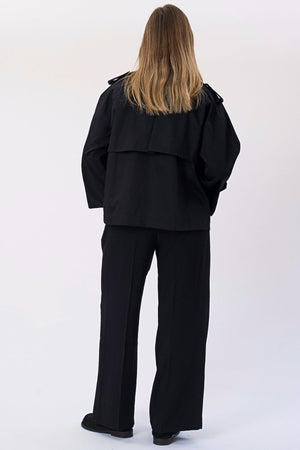 Elara korte trenchcoat - zwart