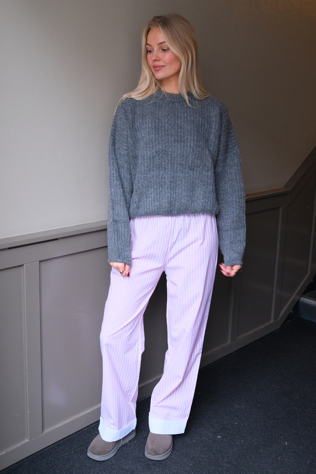 Layla gestreepte Pants - Roze