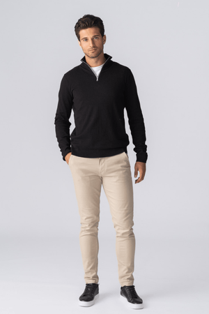 Pullover Half Rits - Zwart