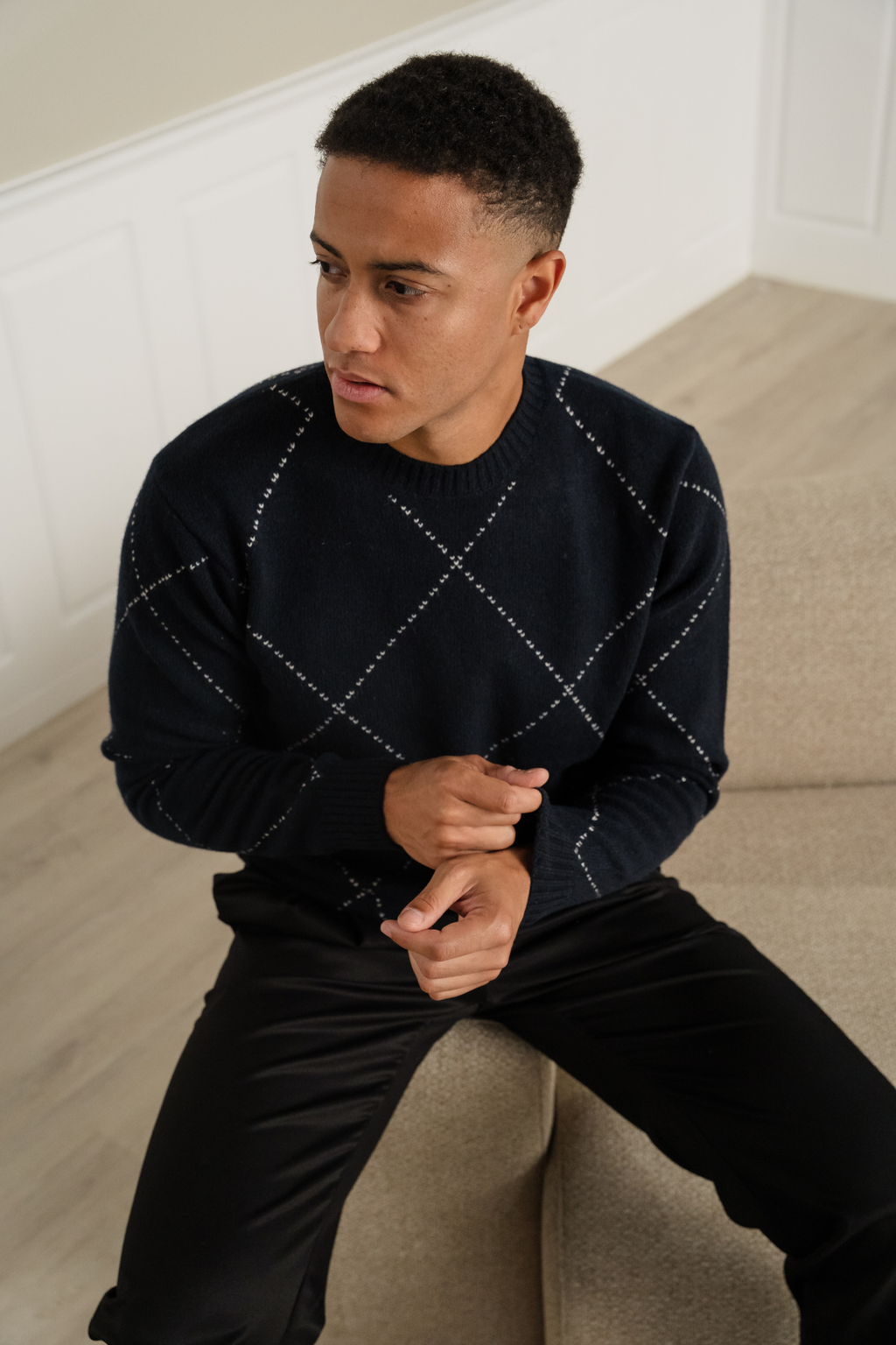 Isaac Wool Knit - Dark Navy