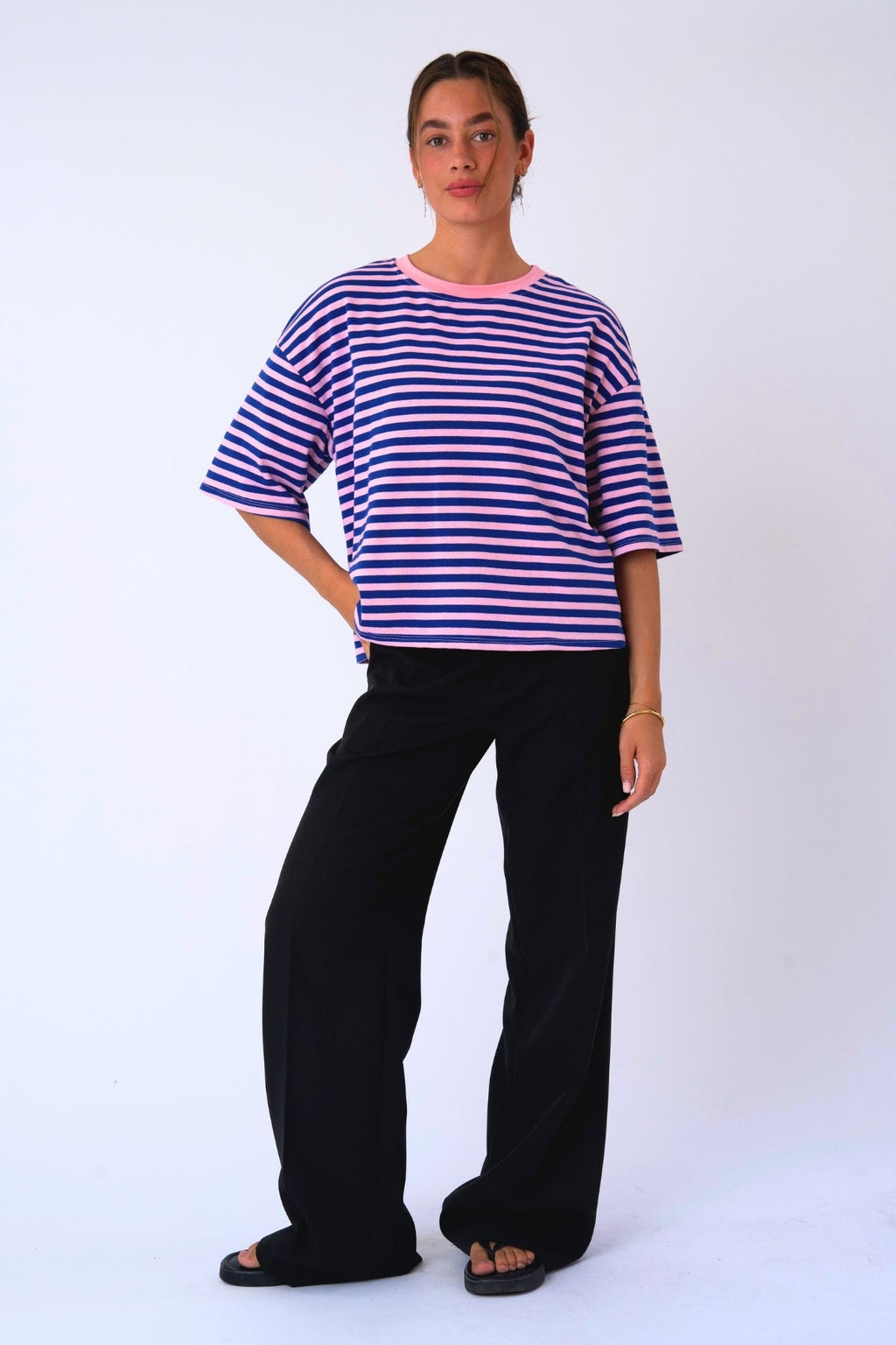 Zoe T-shirt - Blue/Light Pink