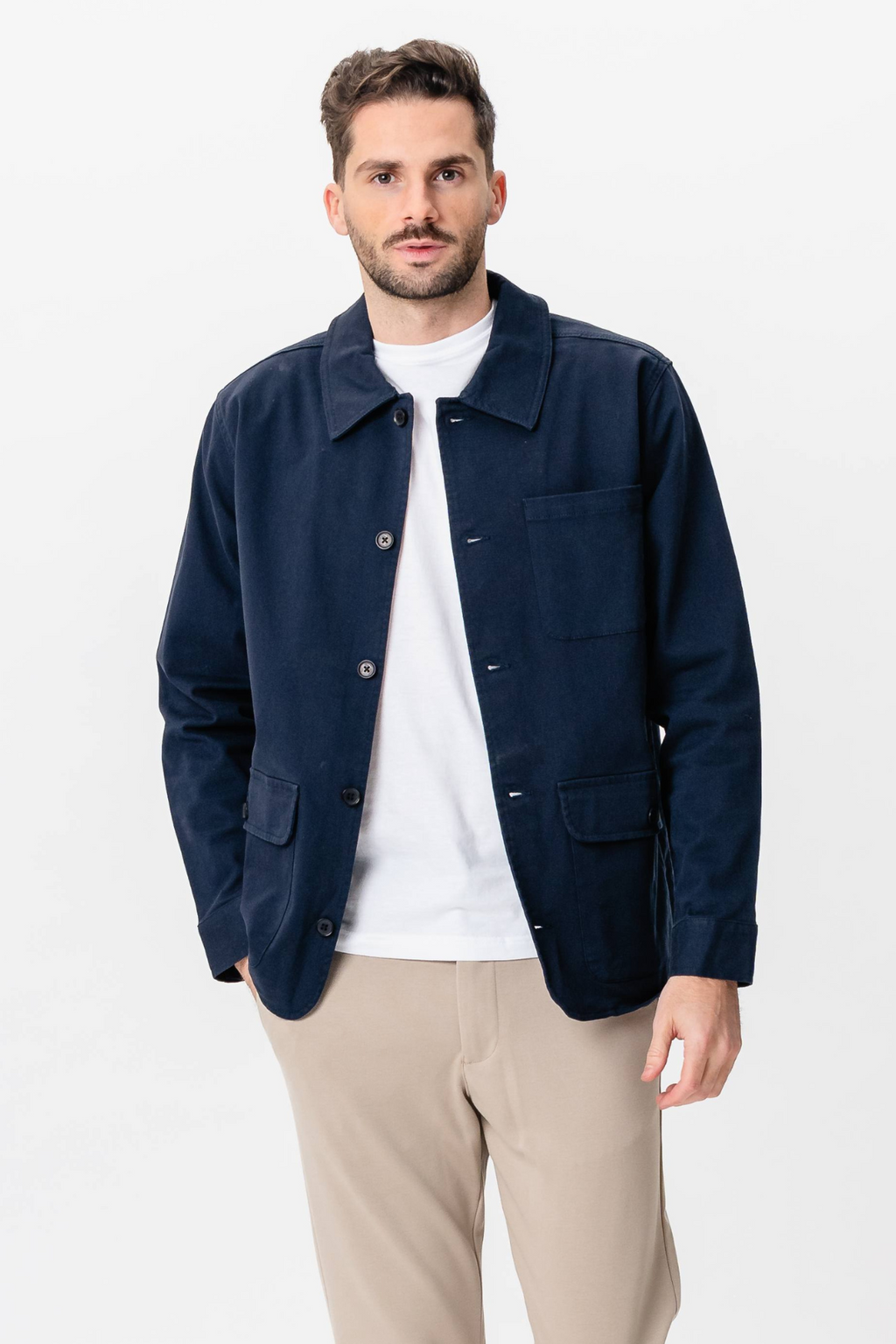 Twill Shirt Jacket - Navy