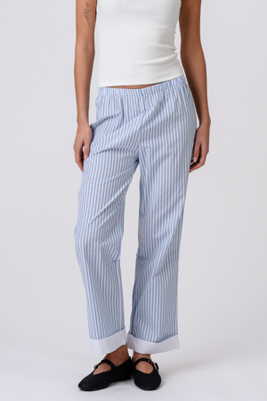 Layla Striped Pants - Bleu clair