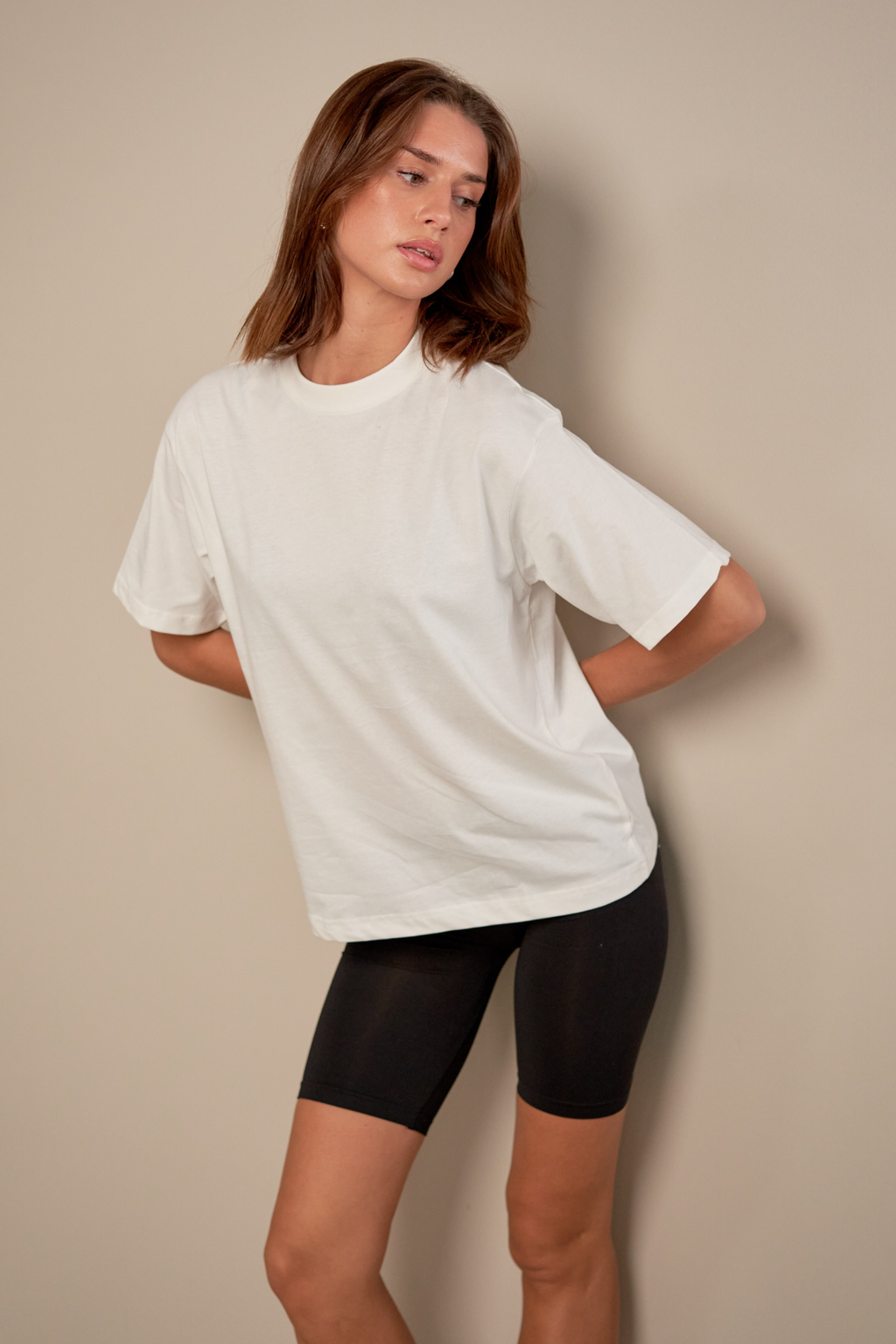 T-shirt BoxFit - beige clair