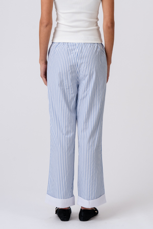 Layla Striped Pants - Bleu clair