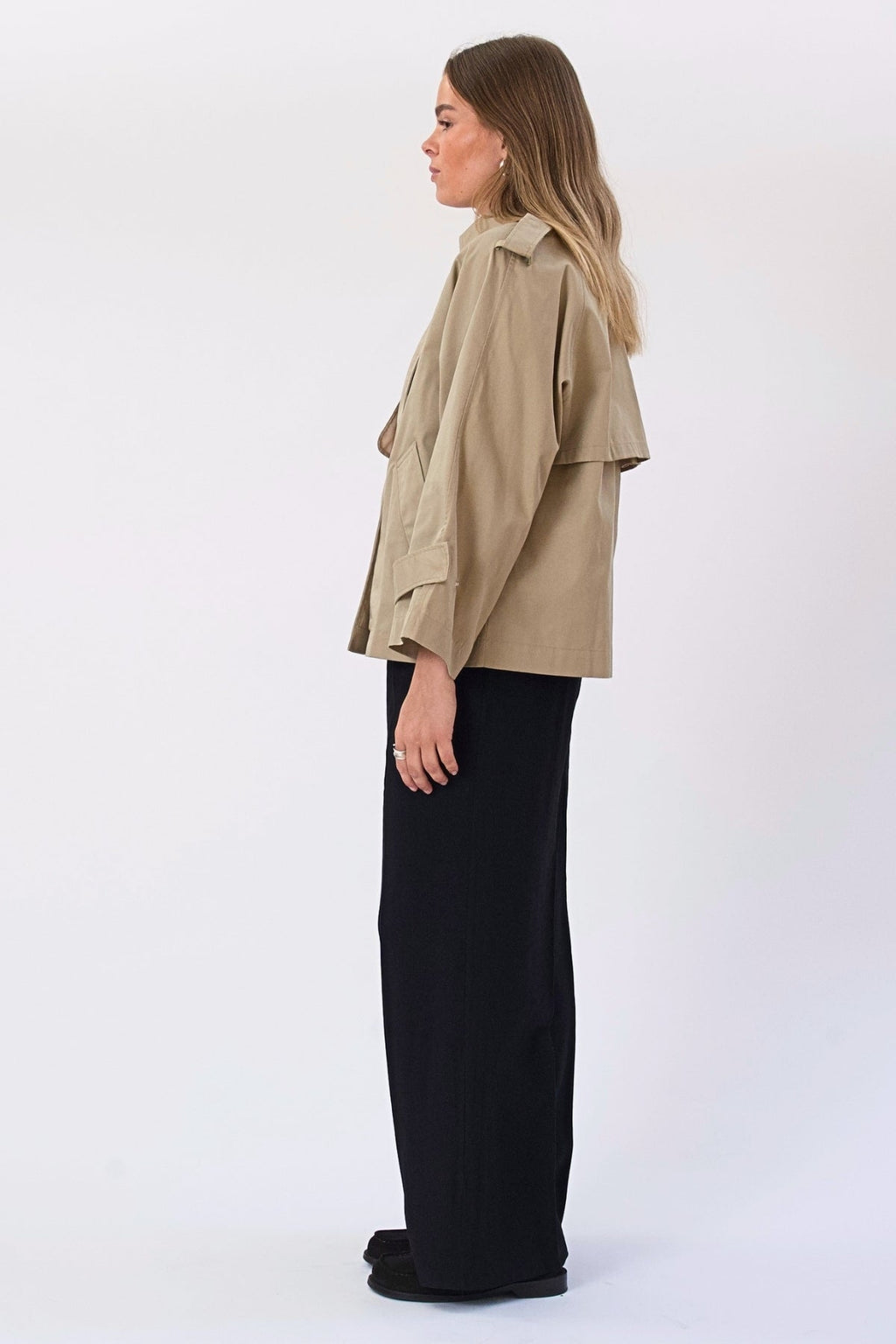 Elara korte trenchcoat - Beige