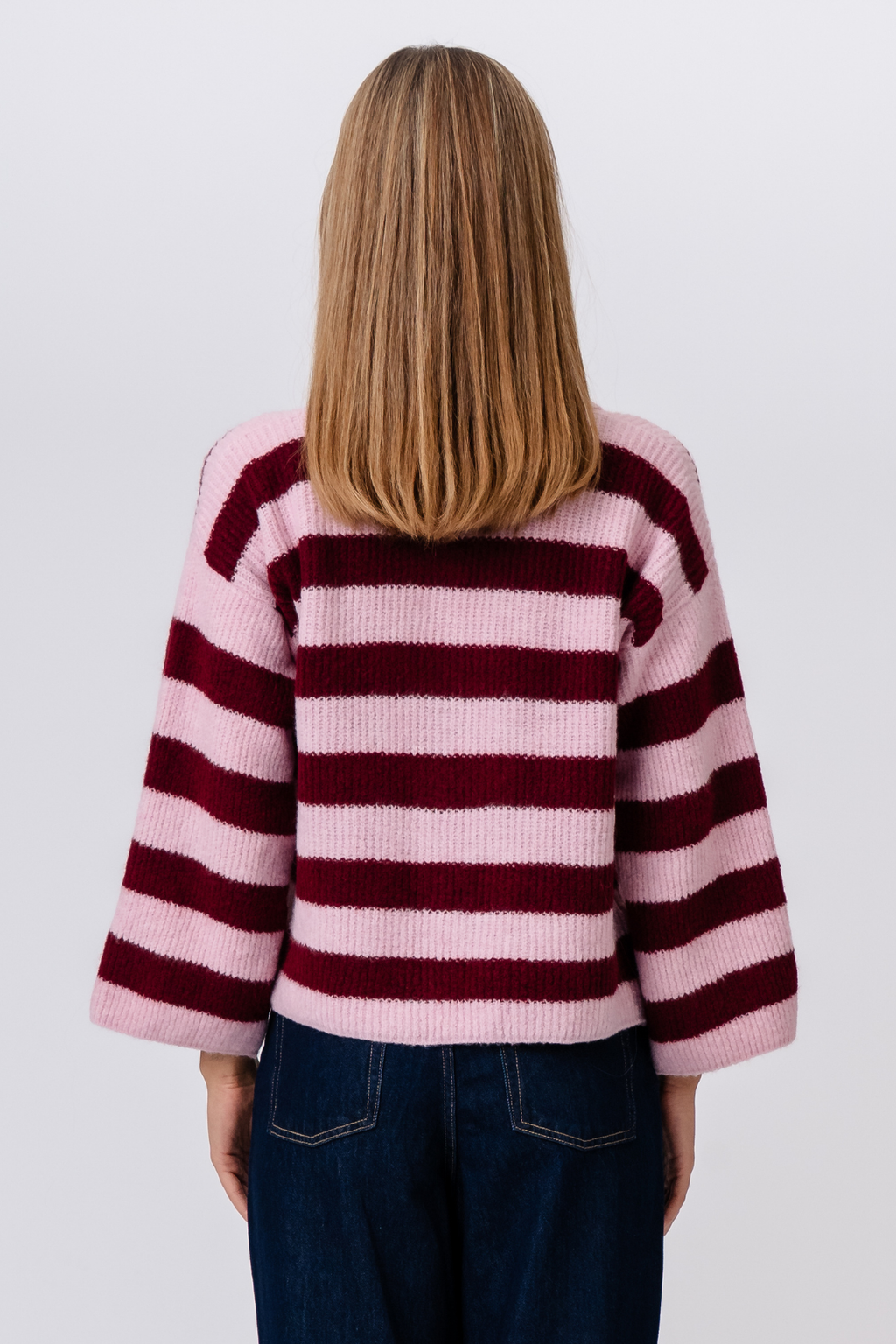 Josie Polo Knit - Pink/ Burgundy