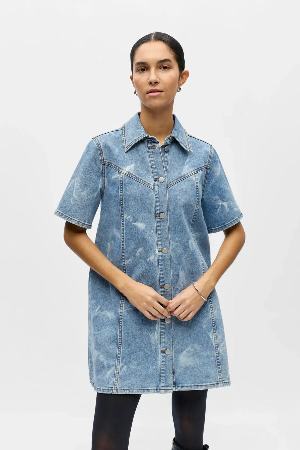 Claudia korte denimjurk - lichtblauw denim