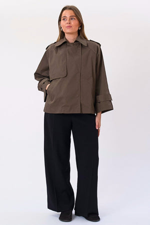 Elara korte trenchcoat - bruin