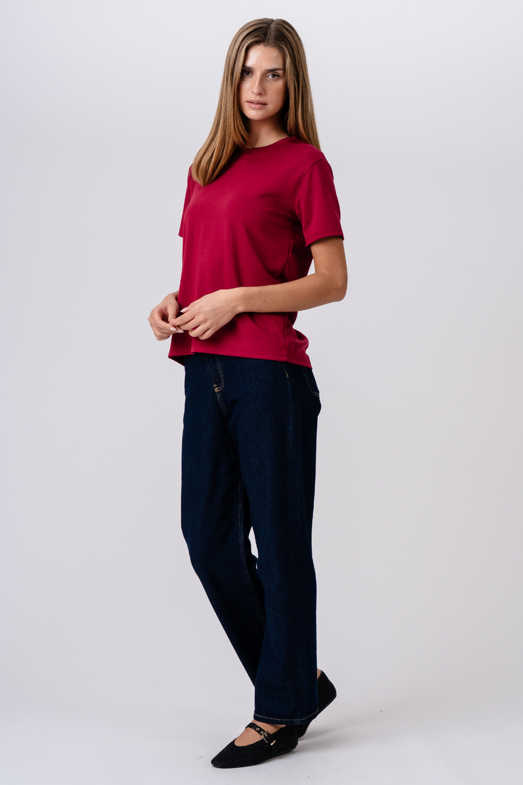 Leah T-shirt lâche - Bourgogne