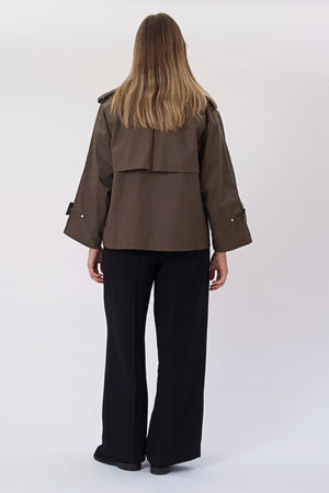 Elara korte trenchcoat - bruin