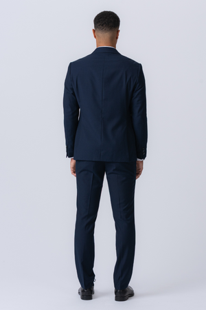 Premium Single-breasted Suit (Navy)