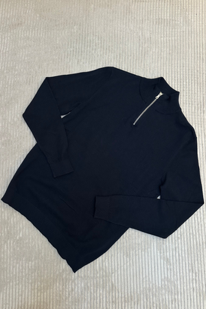 Pullover Half Rits - Navy