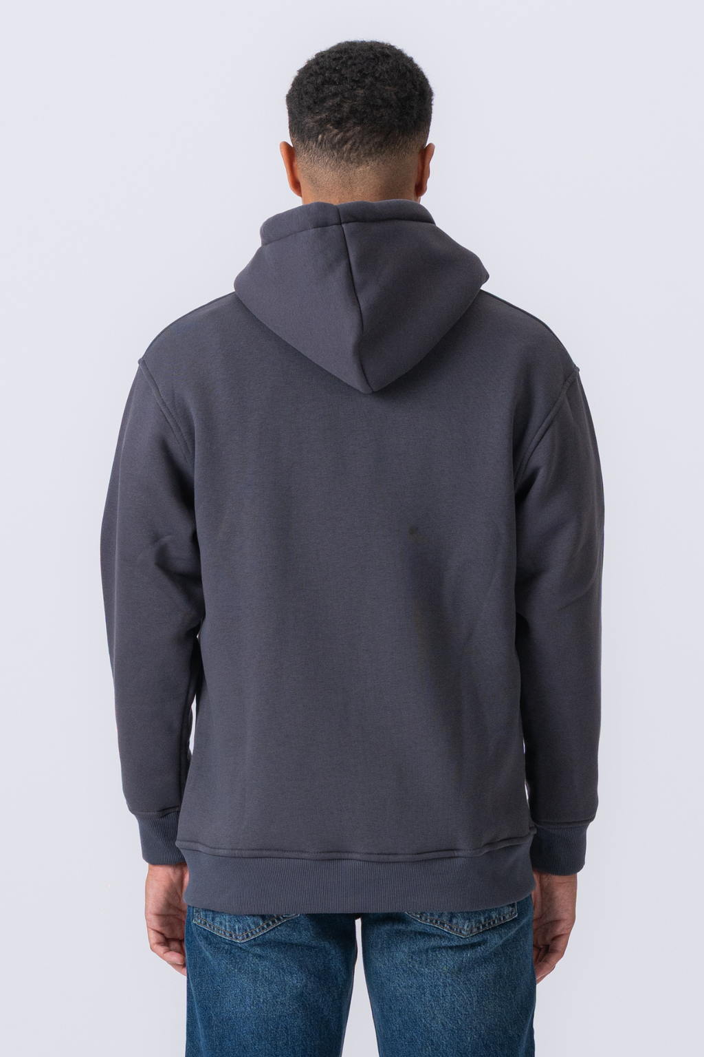 Sweat à capuche à zip détendu - gris foncé