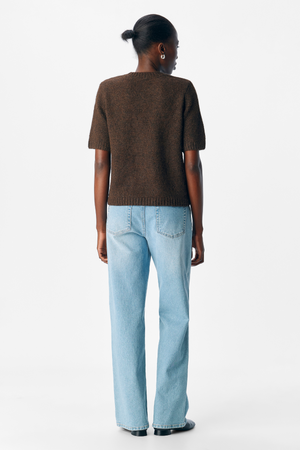 Aggia S/S Knit Pullover - Seal Brown