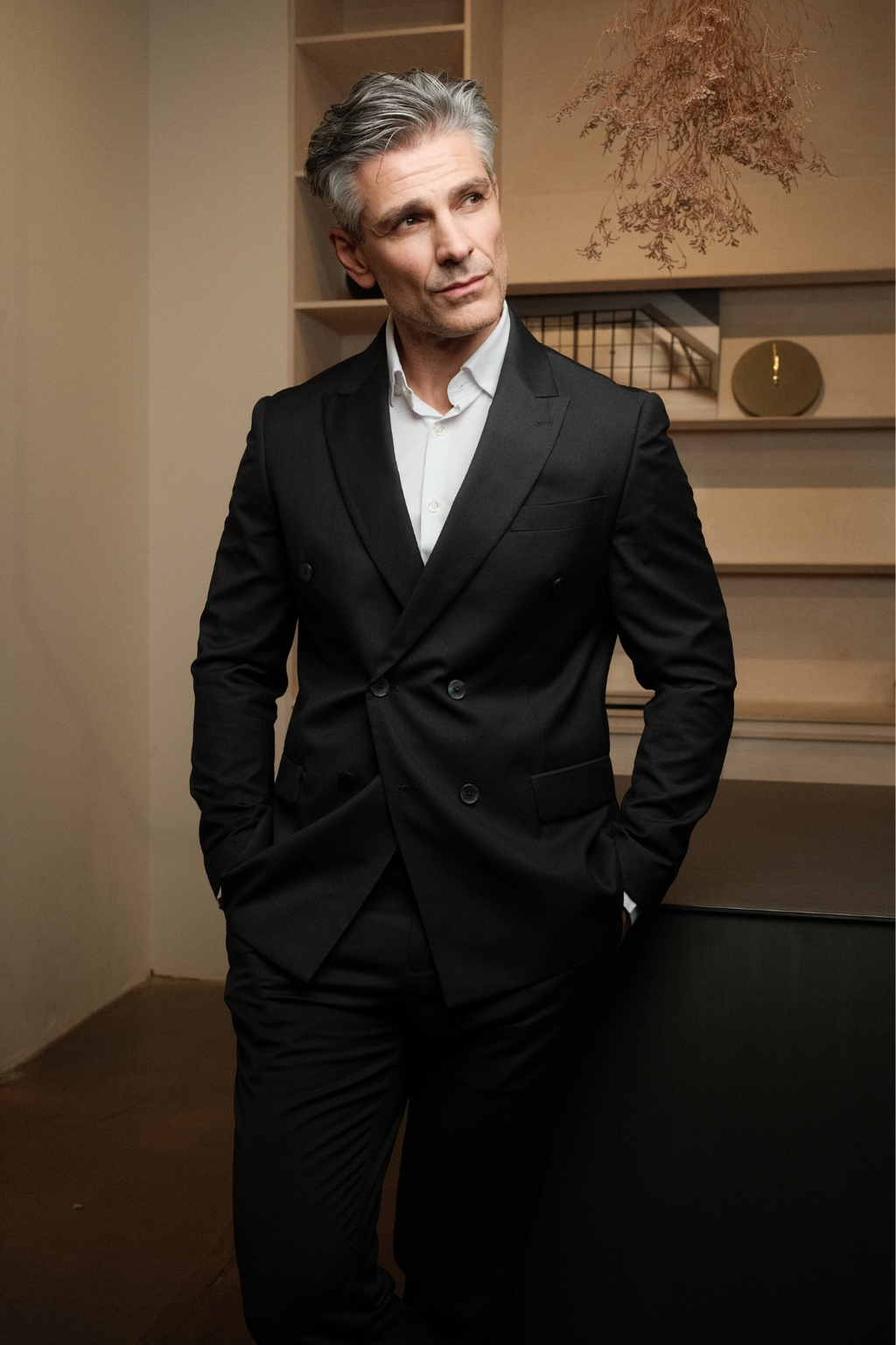 Premium Blazer à double poitrine - noir