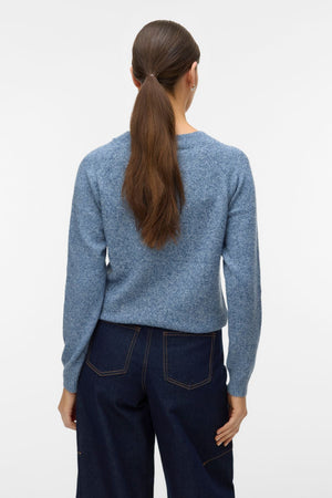 Chemisier à col rond Doffy - Denim foncé w. Mélange blanc