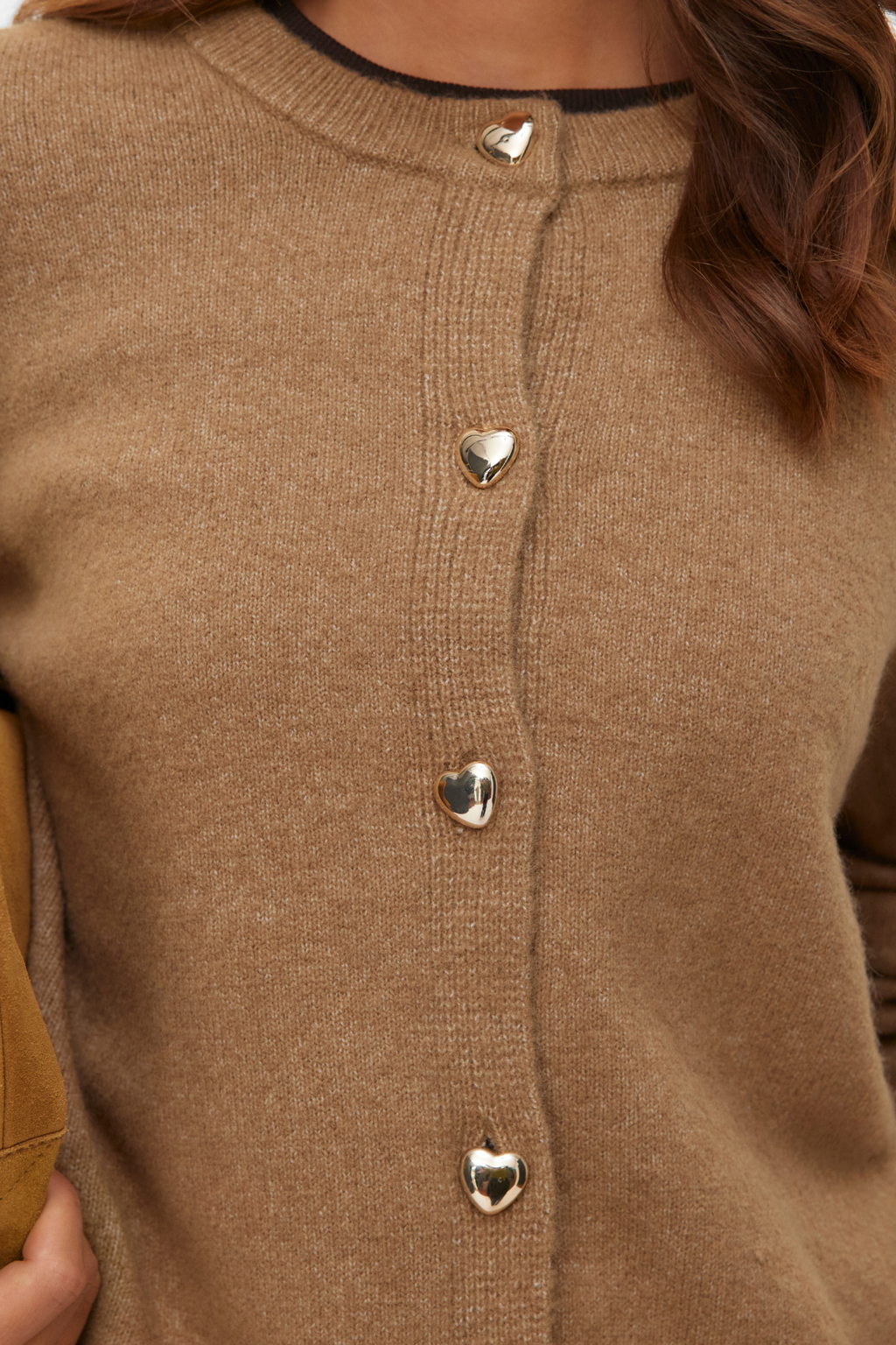 Fiona Kort Knoopvest - Zilver Mink Melange