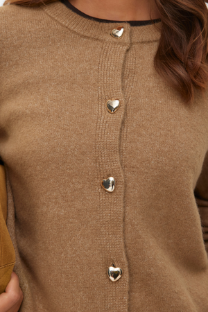 Fiona Kort Knoopvest - Zilver Mink Melange