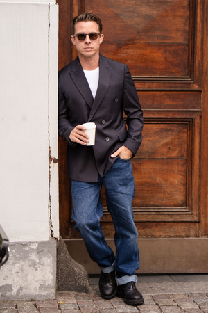 Premium Blazer à double poitrine - noir