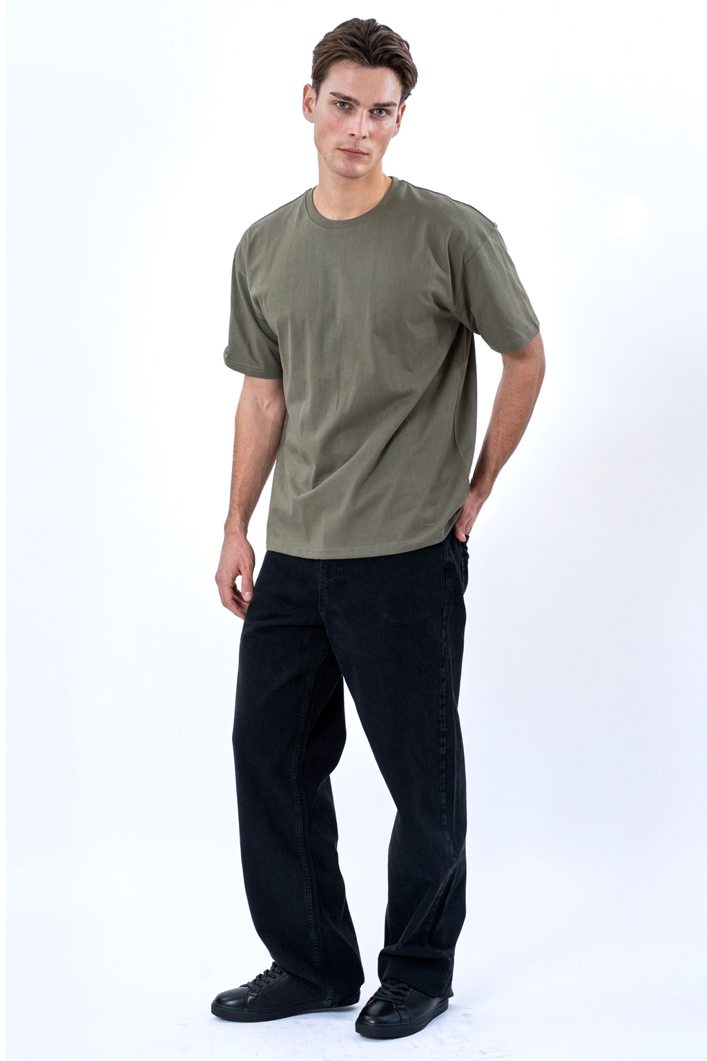 Boxy T-shirt - Olijf