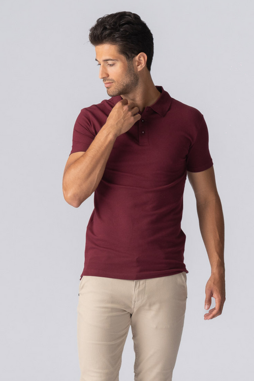 Muscle Polo Shirt - Burgundy