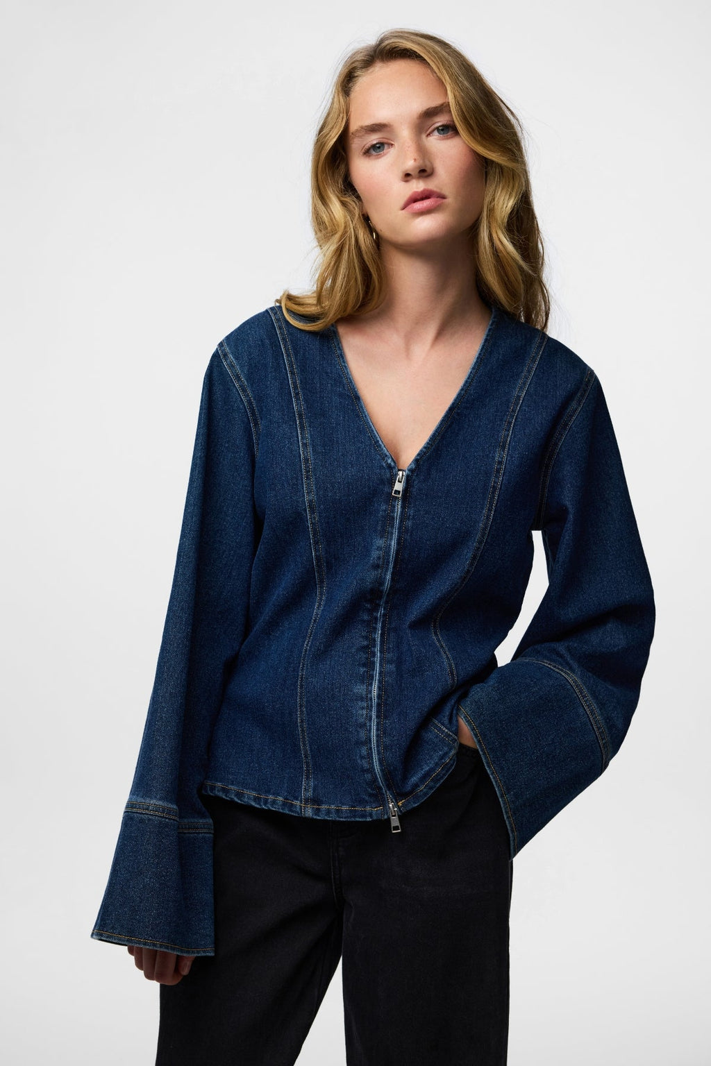 Chemise en jean Flora - Denim bleu foncé