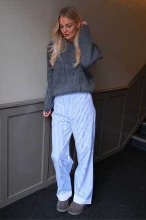 Layla Striped Pants - Bleu clair