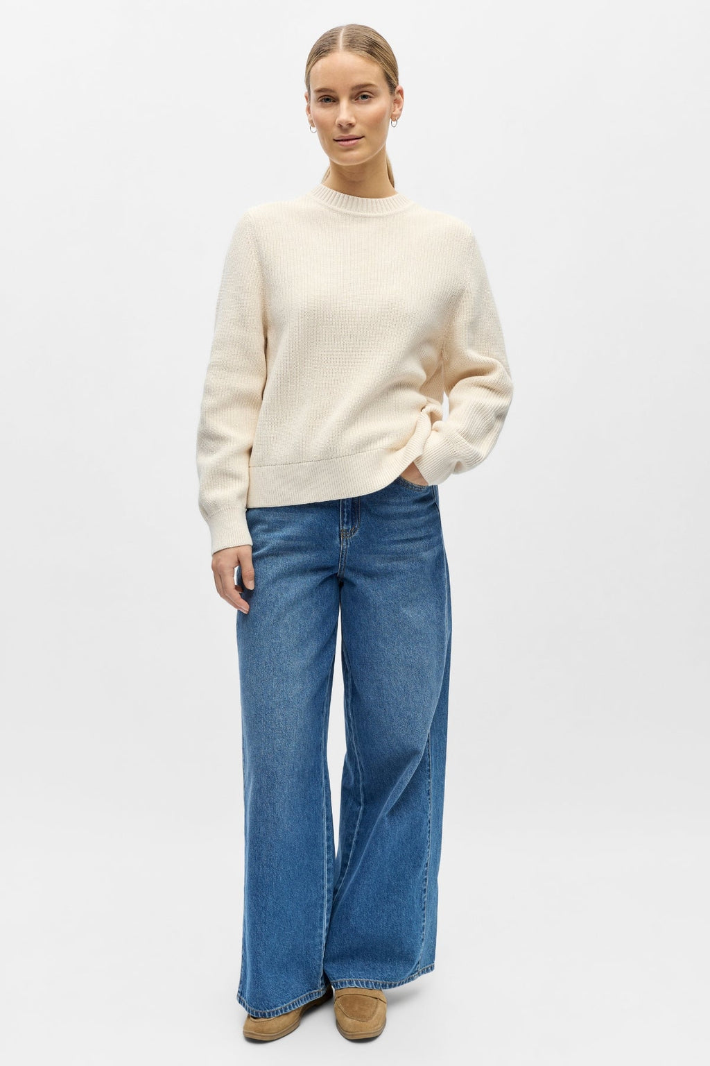 Pull en tricot Flo - Sable blanc