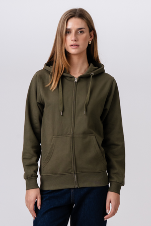Basic Zip Hoodie - Leger
