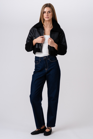 Daisy Shearling Jacket - Zwart/zwart