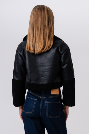Daisy Shearling Jacket - Zwart/zwart