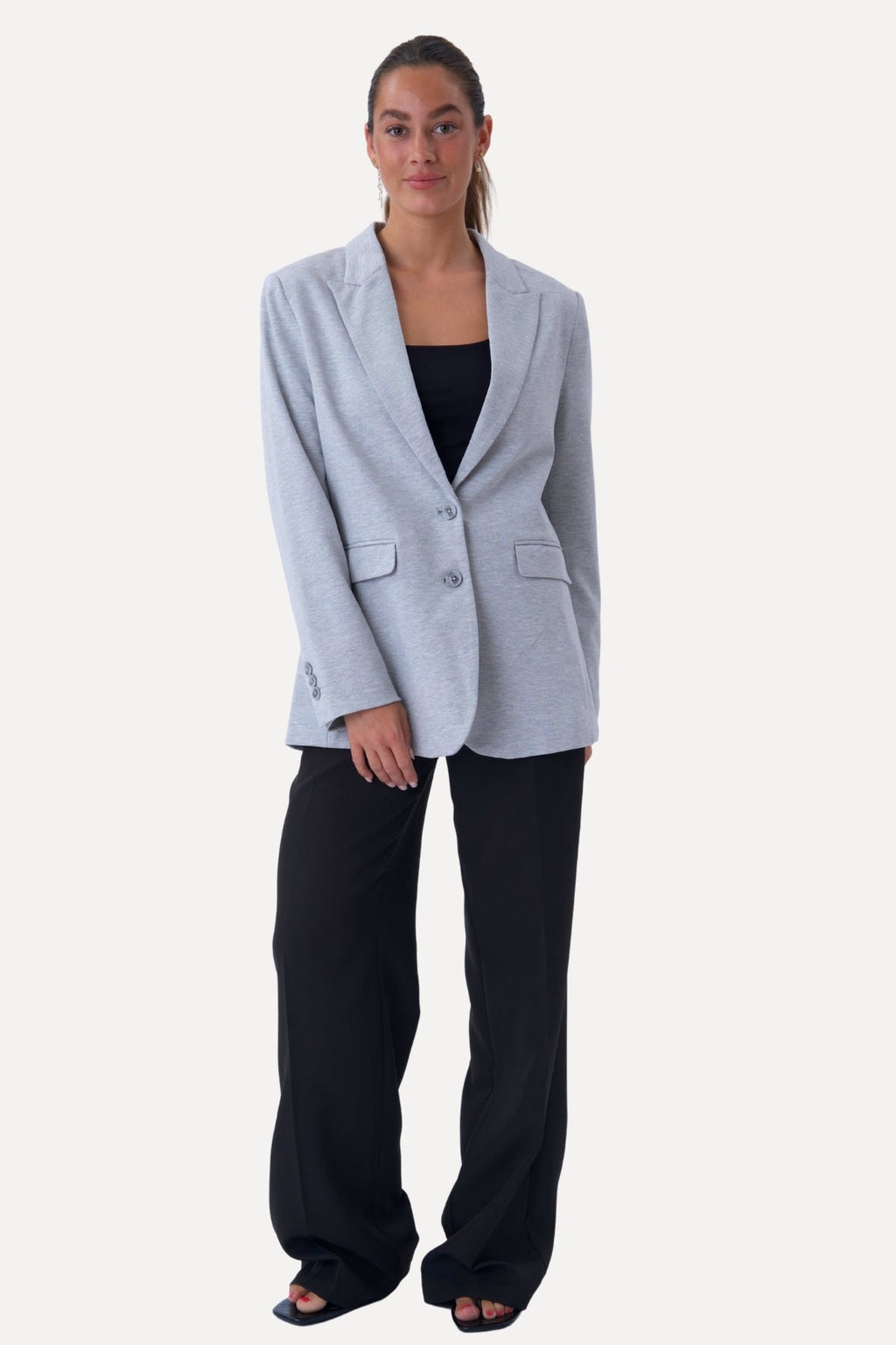 Blazer met klassieke pasvorm - lichtgrijs
